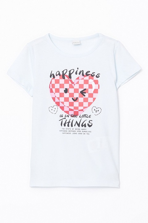 LC WAIKIKI, Tricou din bumbac cu imprimeu, Corai/Negru stins/Alb optic