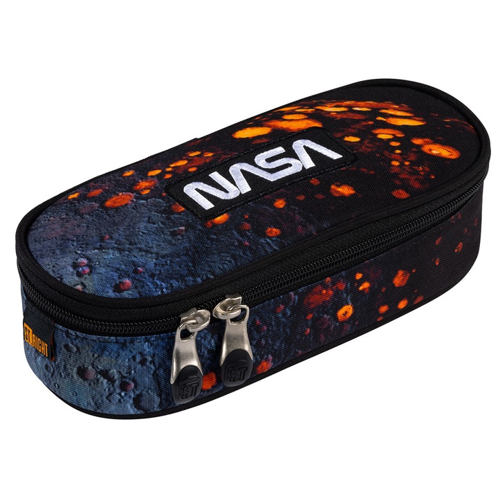 Penar borseta 1 compartiment, 1 extensie, oval, Majewski, Colectia Red Planet 2025, PC-01, 20.5x9.5x5 cm