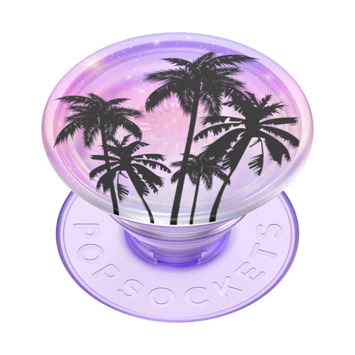 Suport universal de telefon PopSockets, fabricat din plante, PopGrip Translucent Lavender Twilight