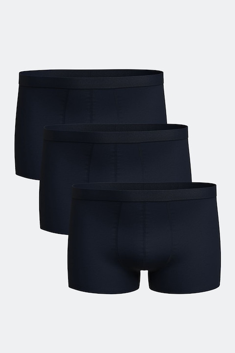LC WAIKIKI, Set de boxeri cu model uni - 3 perechi, Negru
