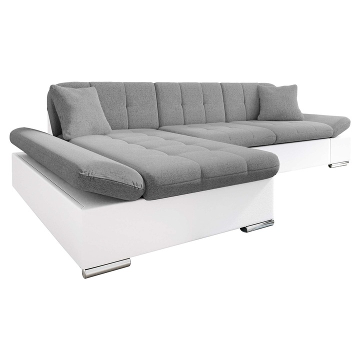 Coltar Magnir Stanga, MIRJAN24, crem + gri, 161x278x76 cm