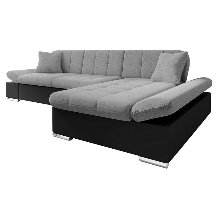 Coltar rabatabil Laviva Dreapta, MIRJAN24, negru + gri, 161x278x76 cm
