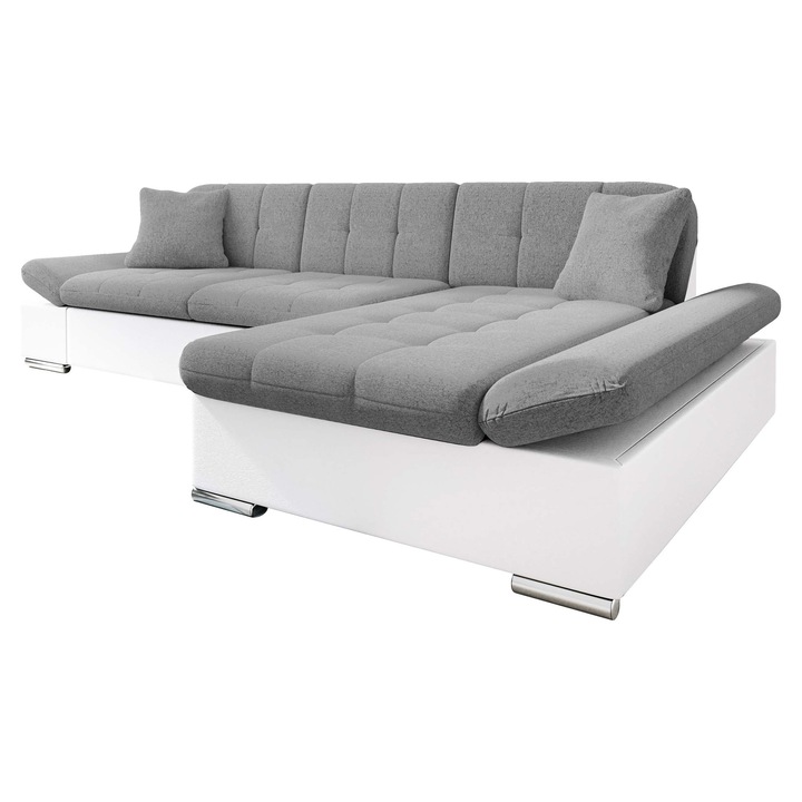 Coltar rabatabil Laviva Dreapta, MIRJAN24, crem + gri, 161x278x76 cm