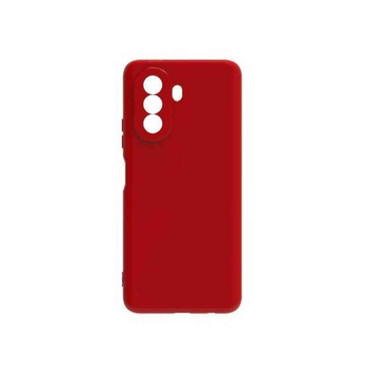 Carcasa pentru Huawei NOVA Y70, Liquid Silicone, cu Microfibra pe interior, Protectie Antisoc, Rosu