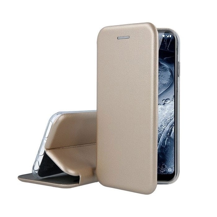 Husa de protectie compatibila cu Samsung A03s Magnet Book Case Roz Auriu