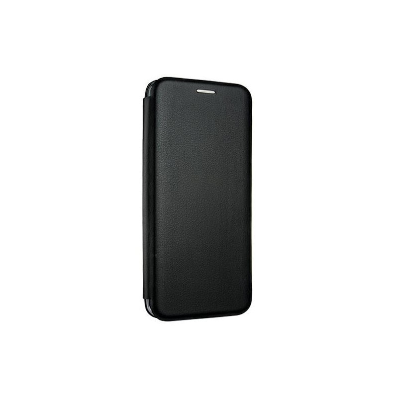 Husă Flip Leski pentru iPhone XR, piele ecologică, negru