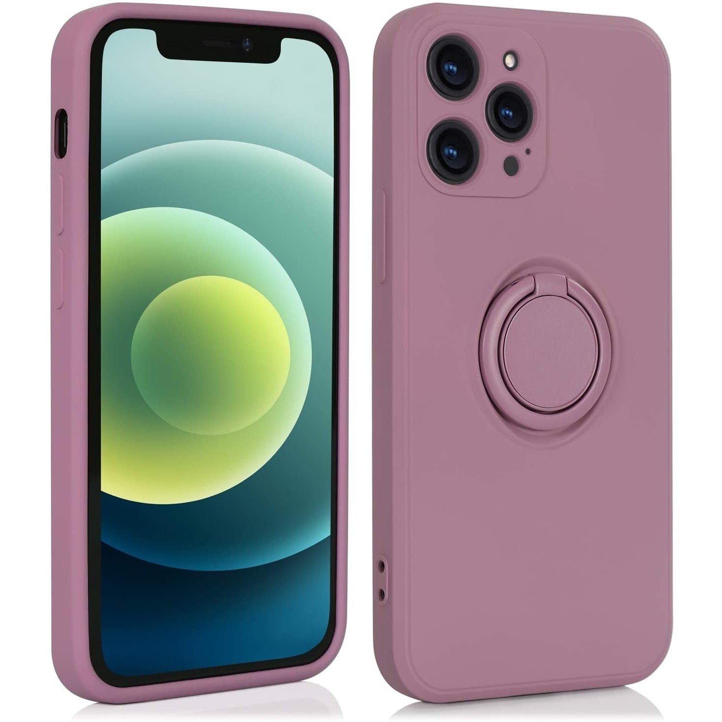 Husa protectie compatibila cu Samsung Galaxy A52 Liquid Silicone Ring cu suport rotativ Mov