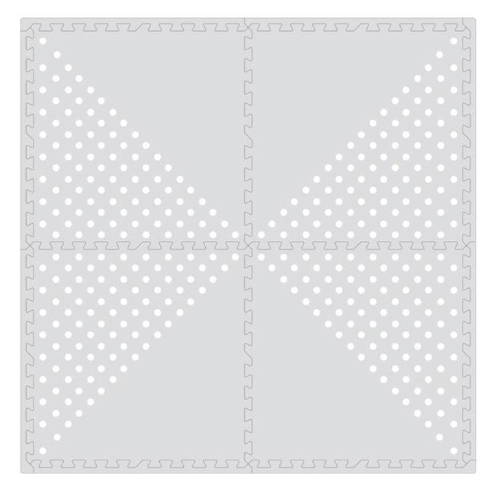 Килим - Модулен пъзел сив с бели точки 61.5x61.5x0.9cm - 4 бр.