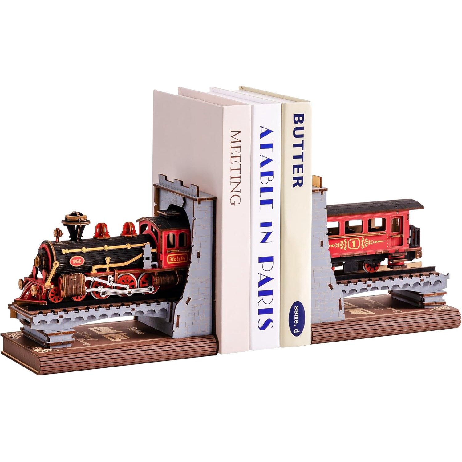 Puzzle 3D Book Nook Kit, Suport de carte DIY tren in tunel, 313