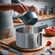Inel Reglabil pentru Torturi, RETOO, din INOX, Diametru Ajustabil 16-30cm, Inaltime 12cm, cu Scala de Masurare si Mecanism de Fixare, Argintiu