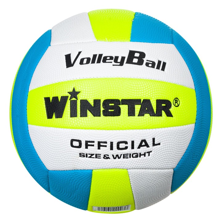 Minge volei standard No. 5, LiveUp, albastru-verde-alb, dimensiune standard