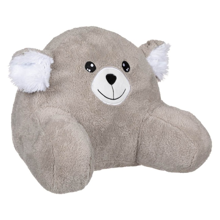 Díszpárna, Mackó Modell, Szürke Szín, Méretek 38x30x27cm, Anyag Poliészter, Töltet Pamut, MYONNA IT & E- COMMERCE ®