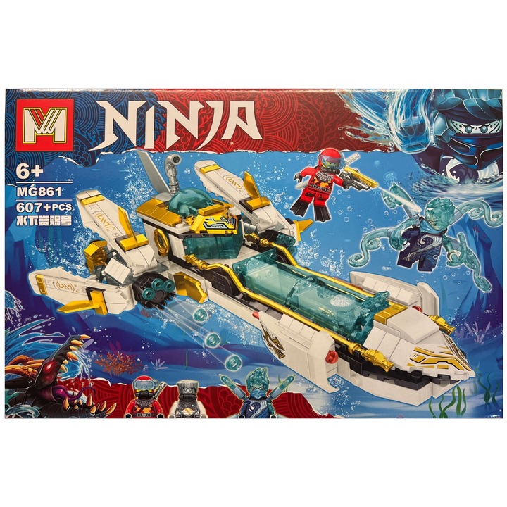 MG Ninjago építőkészlet, Víz alatti csatahajó, 607 darab