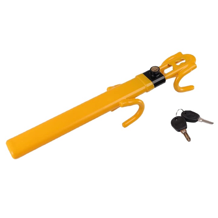 Blocator volan auto, extensibil, 27 x 5.6 x 8 cm, Galben