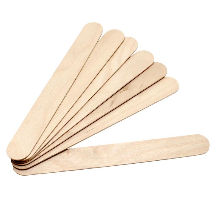 Spatule de lemn late, mari, 100 buc