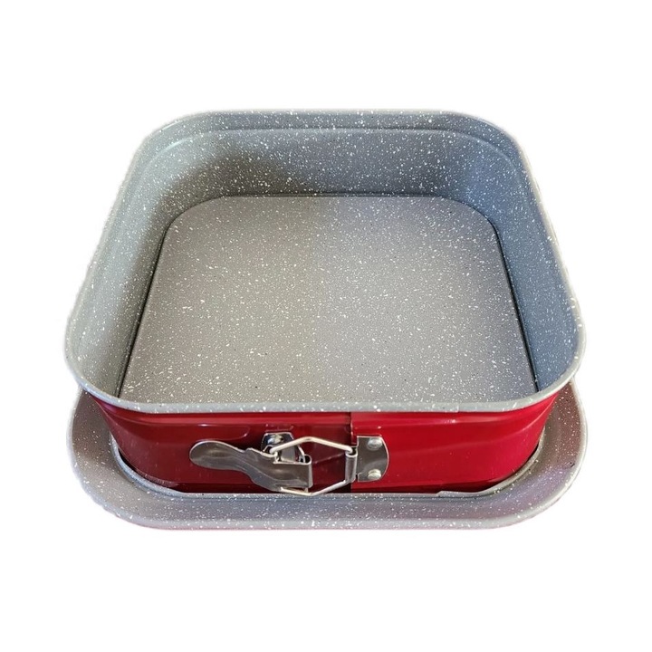 Tava patrata pentru copt, interior granit, cu manere detasabile, Swan