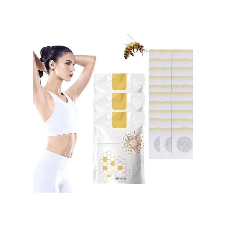 Plasturi de Drenaj Limfatic cu Venin de Albine pentru Femei si Barbati, 2 pachete x 10 buc - PKV3