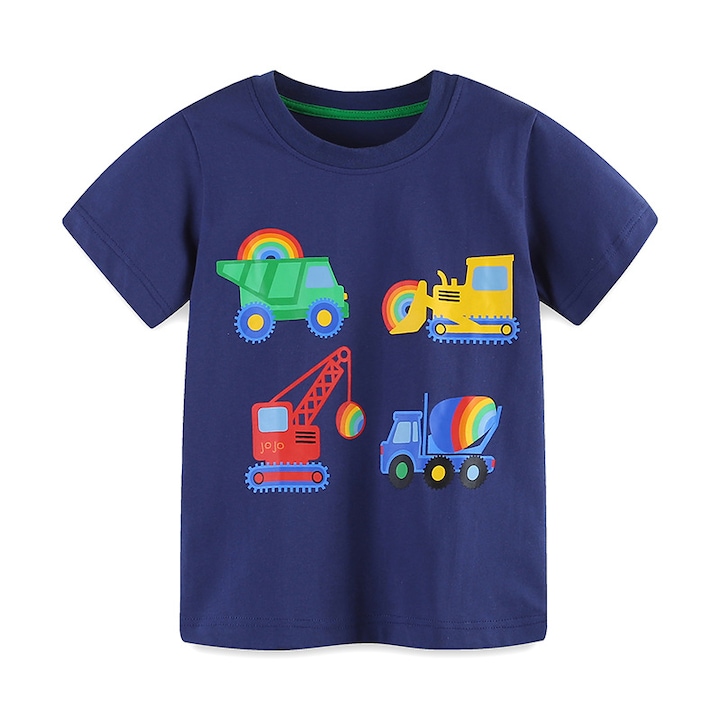 Детска тениска, AOSTA BETTY, Cars, Loose fit, 100% памук, Син, Син
