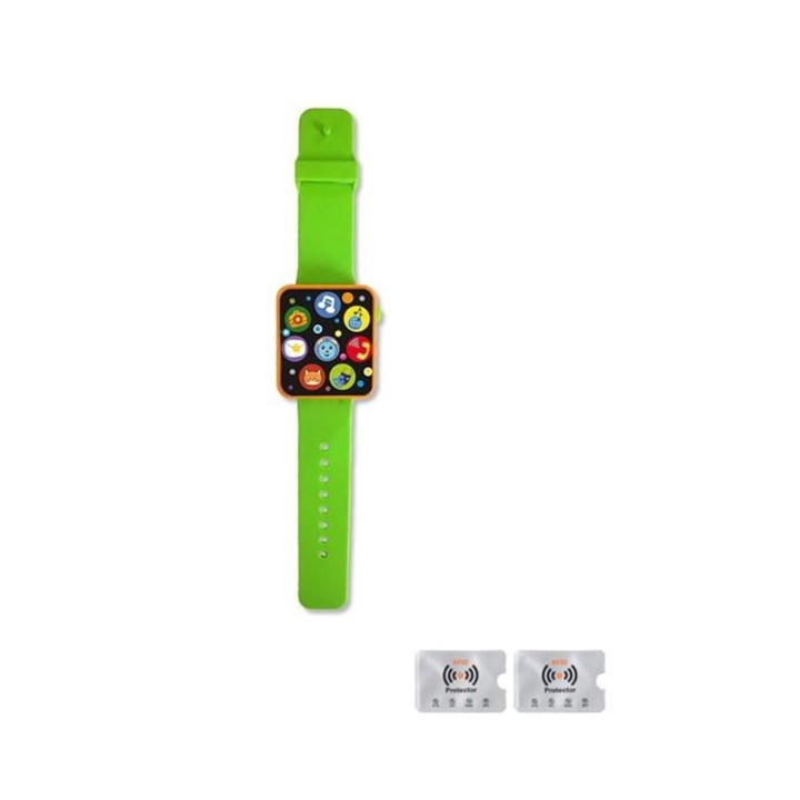 Ceas Educativ Idea, Ecran Tactil, cu 2 protectii RFID, Verde, UnderShop