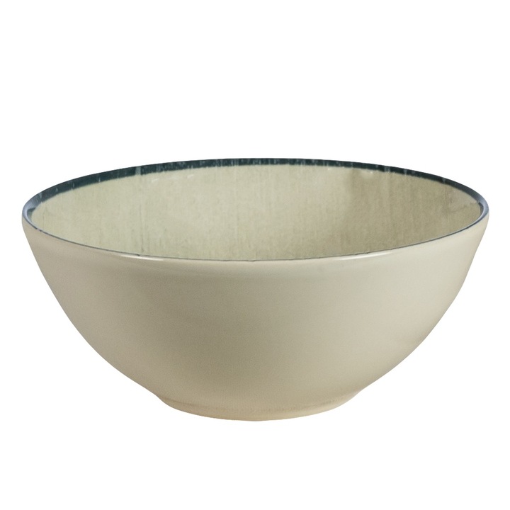 Bol, 600 ml, Sand, Cesiro, Alb Ivoire cu margine neagra