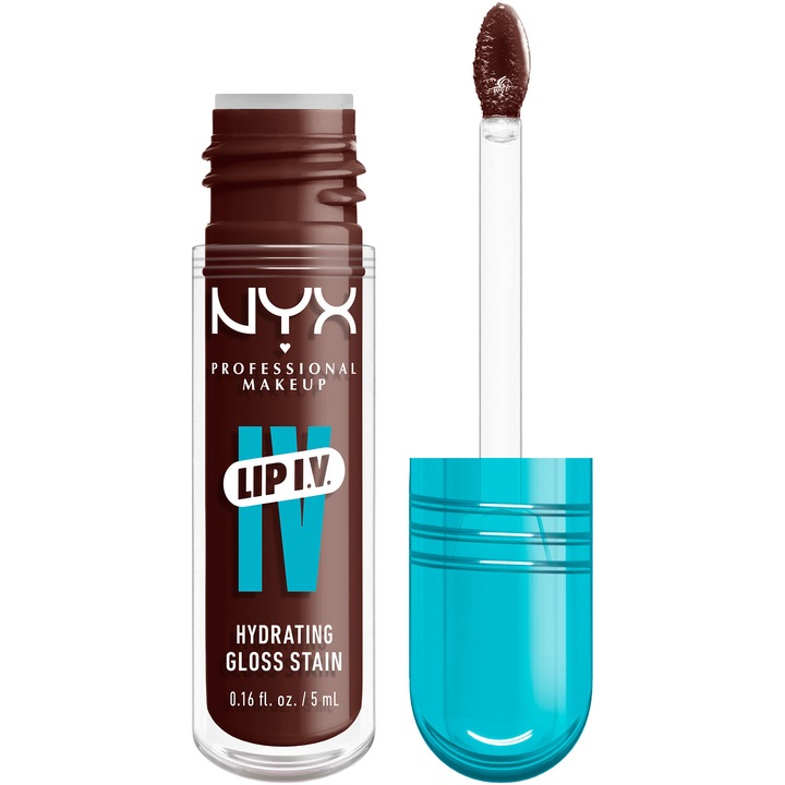 Хидратиращ гланц за устни с тинт ефект NYX PM Lip I.V. 05 Mocha Me Wet, 5 мл