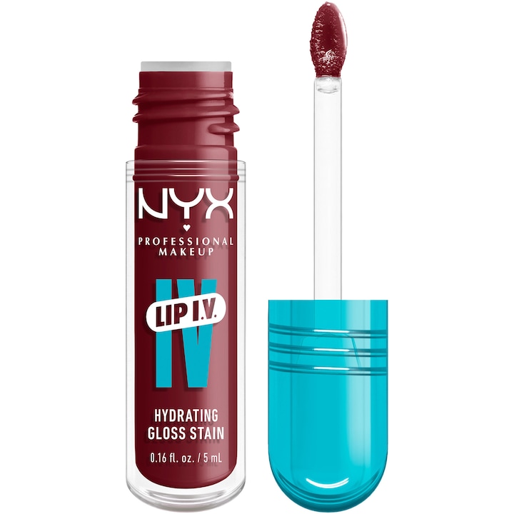 Хидратиращ гланц за устни с оцветяващ ефект NYX PM Lip I.V. 08 Drippin' in Rose, 5 мл