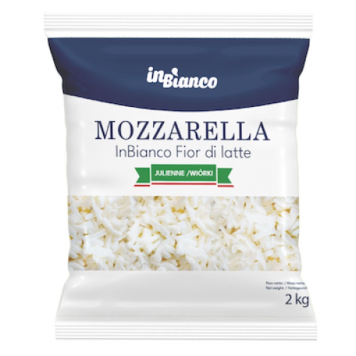 Branza Mozzarella Fior di Latte 2kg, InBianco, fulgi, italiana, pentru pizza