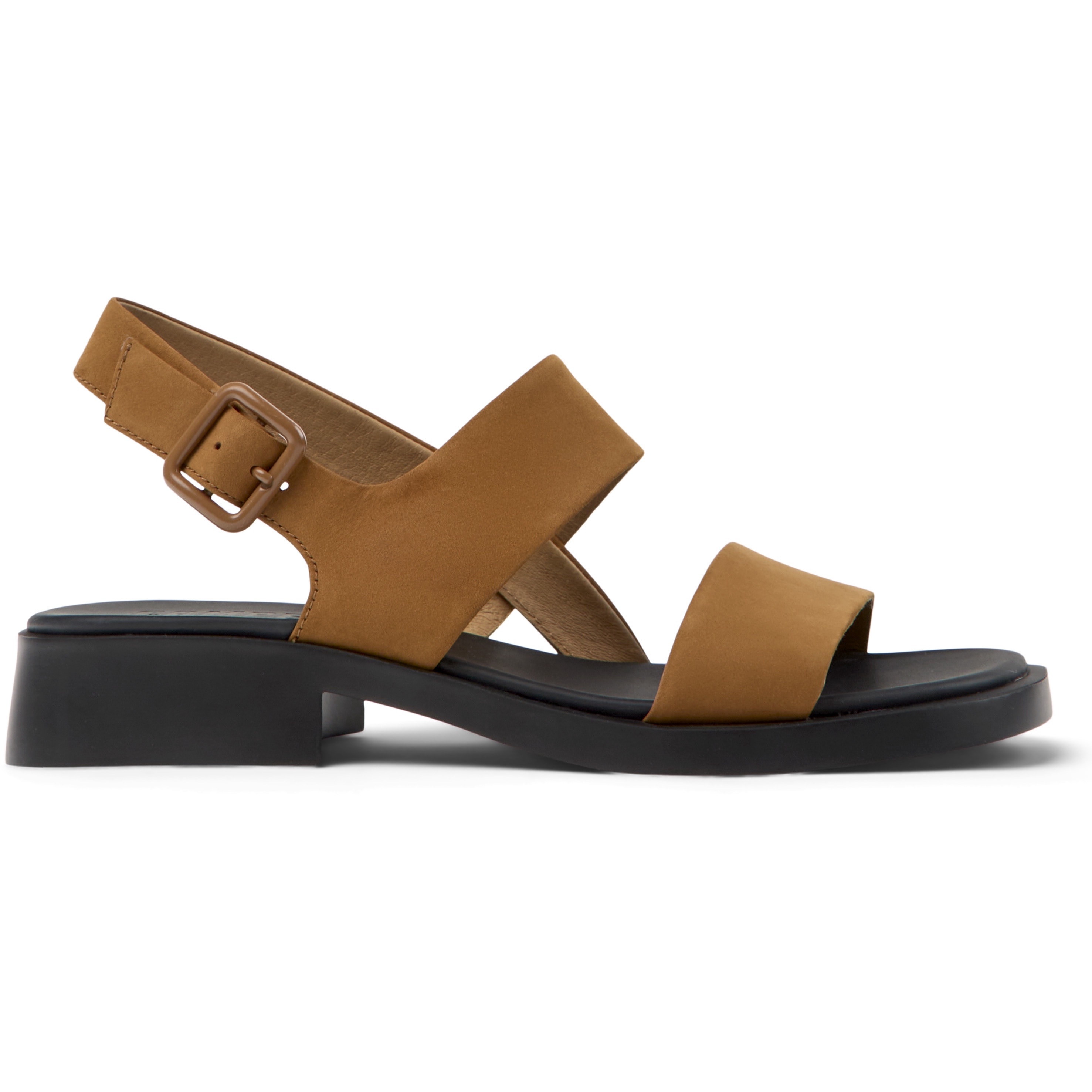 Camper, Sandale de piele nabuc Dana, Maro, 39