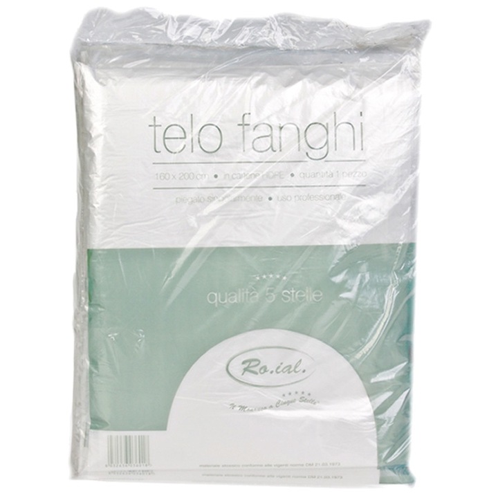 Set 50 bucati cearceaf folie pentru impachetari corporale Roial Telo Fanghi 200 x 160 cm