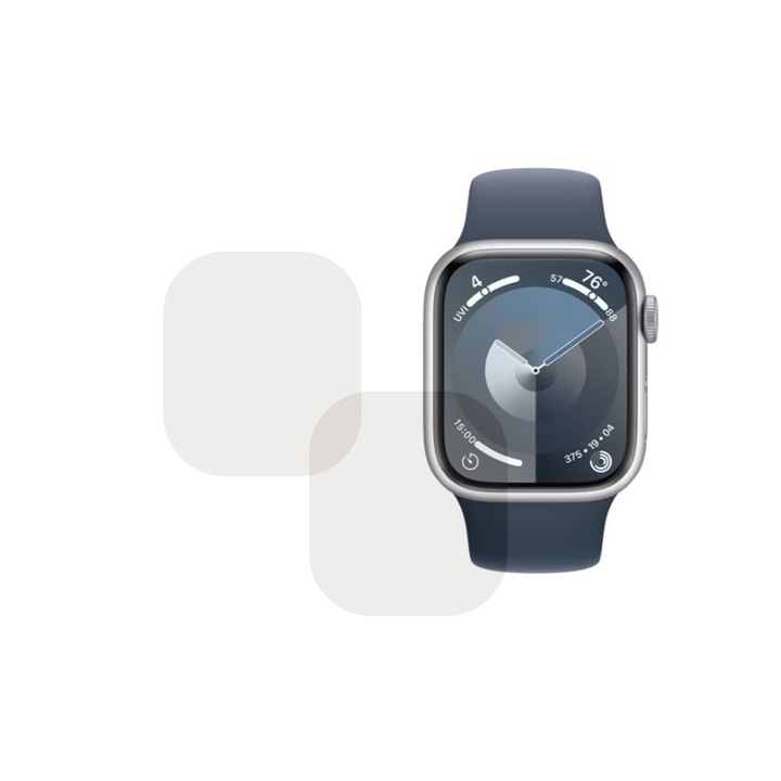 Set 2 x Folie compatibila cu Apple Watch 10 42 mm, InvisiFlex Full Glue, Silicon hydrogel regenerabil, Anti soc si anti spargeri, SlimLine NanoShield, Transparenta