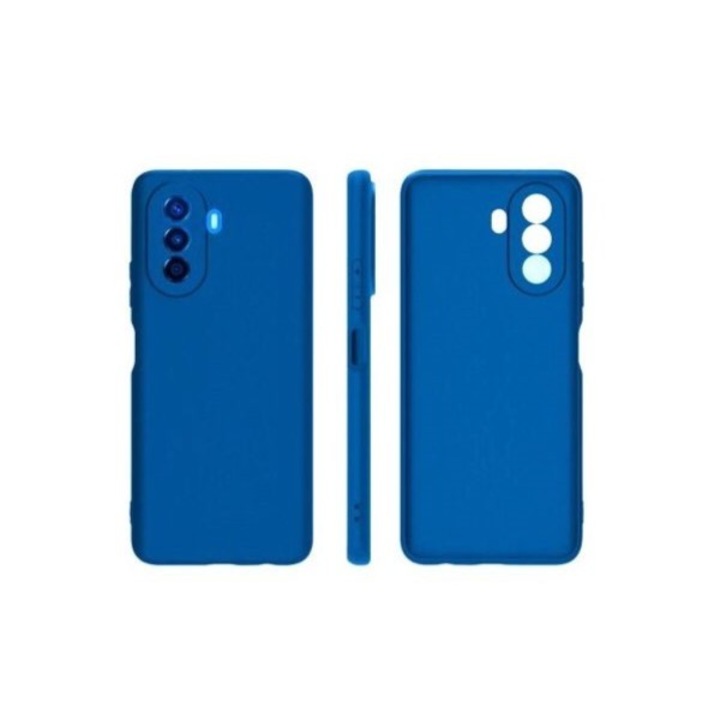 Carcasa pentru Huawei NOVA Y70, Liquid Silicone, cu Microfibra pe interior, Protectie Antisoc, Navy