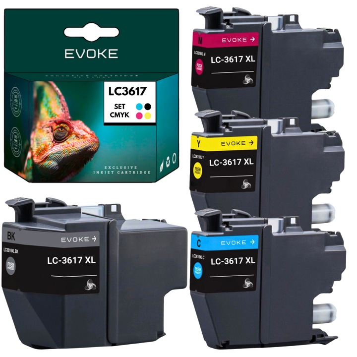 4 db Brother LC3617XL nyomtató tintapatron készlet, 65 ml fekete, 18 ml piros, 18 ml sárga, 18 ml cián, kompatibilis a következőkkel: MFC-J2330DW, MFC-J3530DW, MFC-J3930DW, MFC-J2730DW