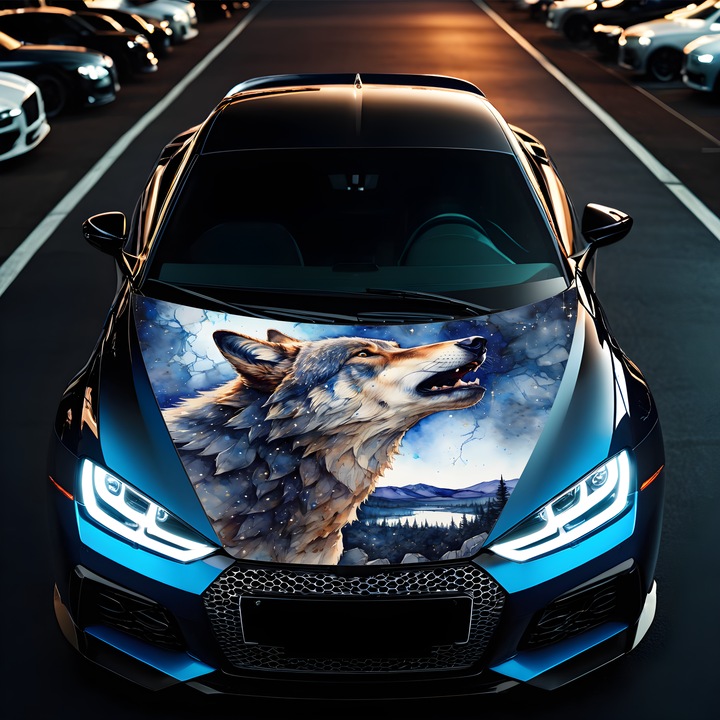 Фолио за автомобилен капак "Hood Art", устойчиво на външни условия, размер M (165 x 120 см) - Код: AVX-CAPOTA-030M