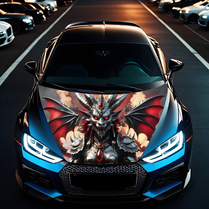 Фолио за автомобилен капак "Hood Art", устойчиво на външни условия, размер M (165 x 120 см) - Код: AVX-CAPOTA-027M