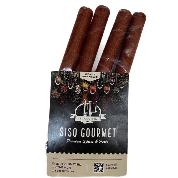 Membrana colagenica carmangerie, comestibila, carnati cabanos, diametru 21, culoare mahon, lungime 76.2 metri