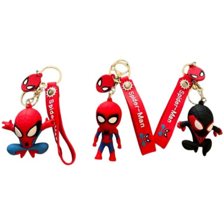 Комплект от 3 фигурки ключодържател Spider-Man, 5-6см, многоцветен