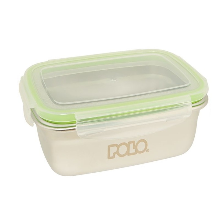 Cutie alimentara Polo, inox, 850ml, capac transparent
