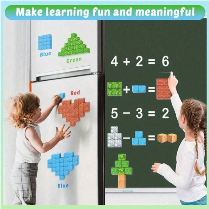 Set 90 cuburi de constructie magnetic VICTINY ®, Intra in lumea virtuala a naturi terestre