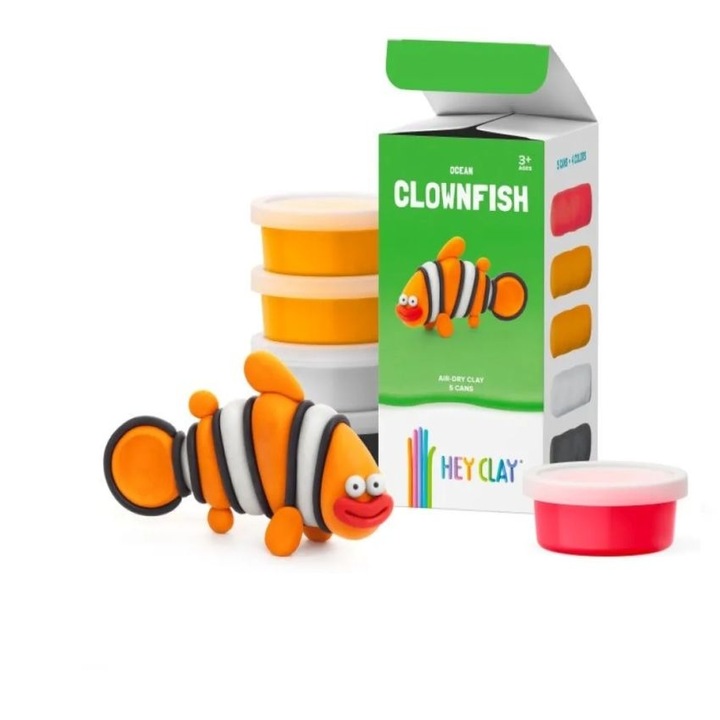 Set de modelare din lut Hey Clay, 5 culori, Air Dry, 275g, pentru copii de la 3 ani