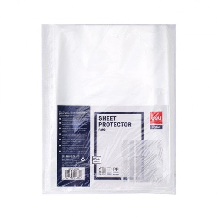 Dosare A4 - Transparente (100buc/0,08mm) - Deli