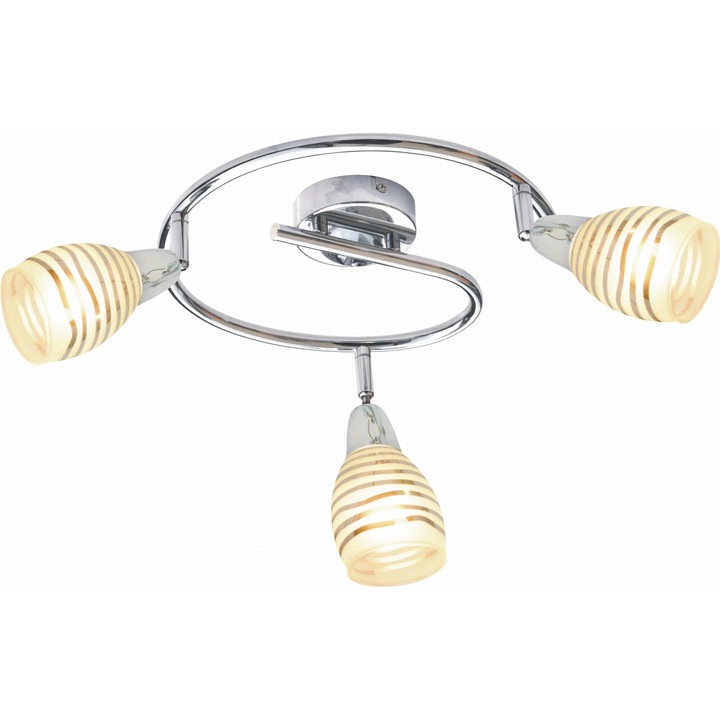 JUBILAT окачен плафон, 3xE14, стъкло, метал, 20x38x38см