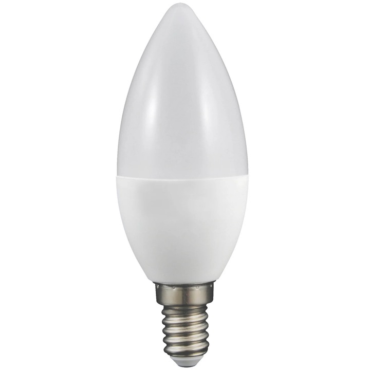 Polux LED izzó, C37, E14, 560lm, fehér