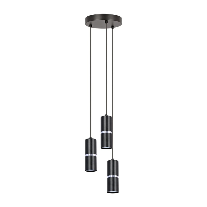 Модерен полилей K-5247, черен/сребрист