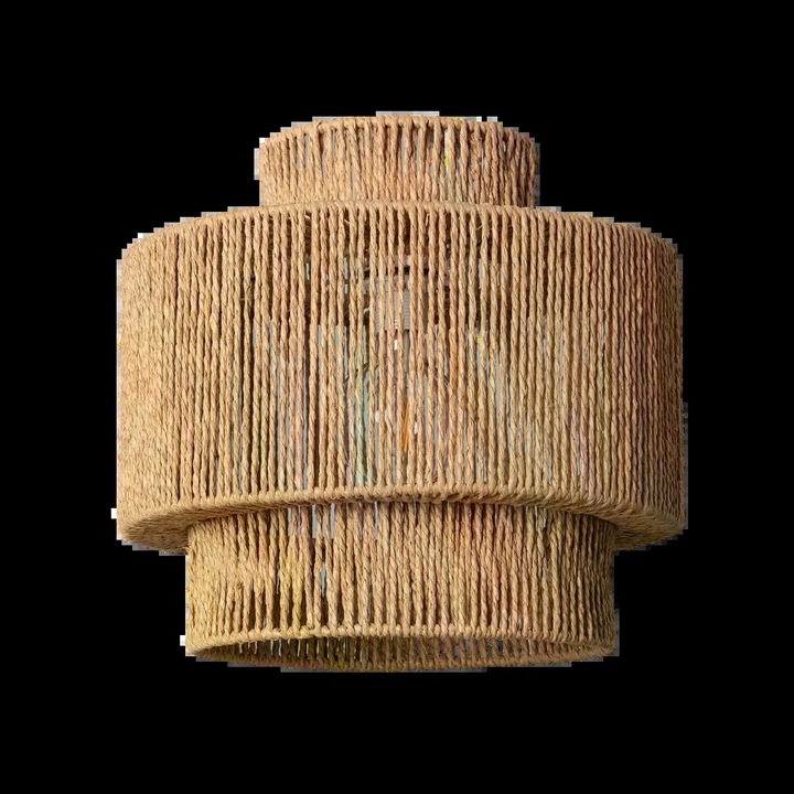 Висяща лампа Abruzzo, бохо стил, 40 см, изработена от тъкана хартия, с регулируем кабел