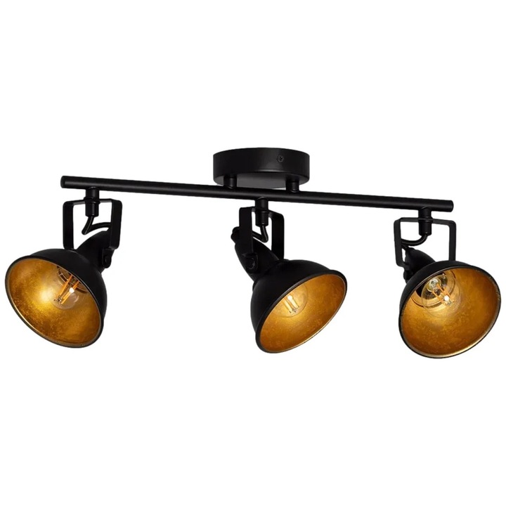 Тавански ретро полилей, Abruzzo, 50 см, 3xE14, водоустойчив IP20, метал, черен