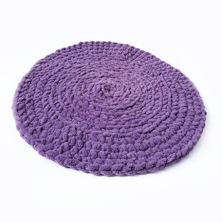 Подложка за домашни любимци, космати, ръчна изработка, люляк, 60 см