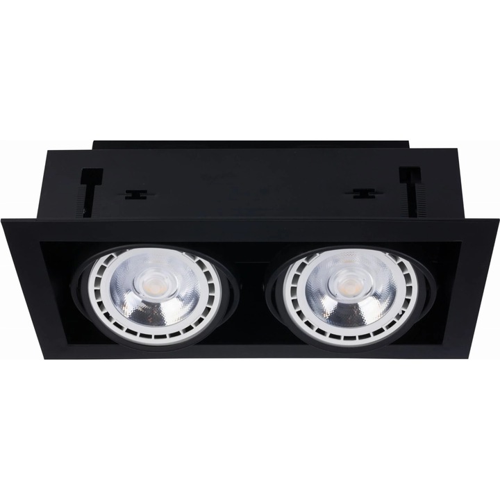 Corp iluminat incastrat LED Nowodvorski DOWNLIGHT, 2 lumini, negru, metal, 15W max, IP20, 9570