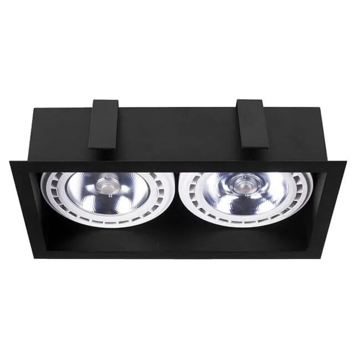 Spot LED incastrat, Nowodvorski DOWNLIGHT 9416, 2x75W, metal negru, reglabil