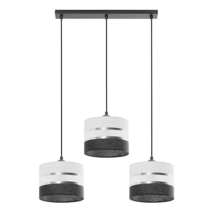 Полилей, Lampex, Nemia, 3xE27, 40W, димируем, водоустойчив IP20, метал/текстил, черен/сив