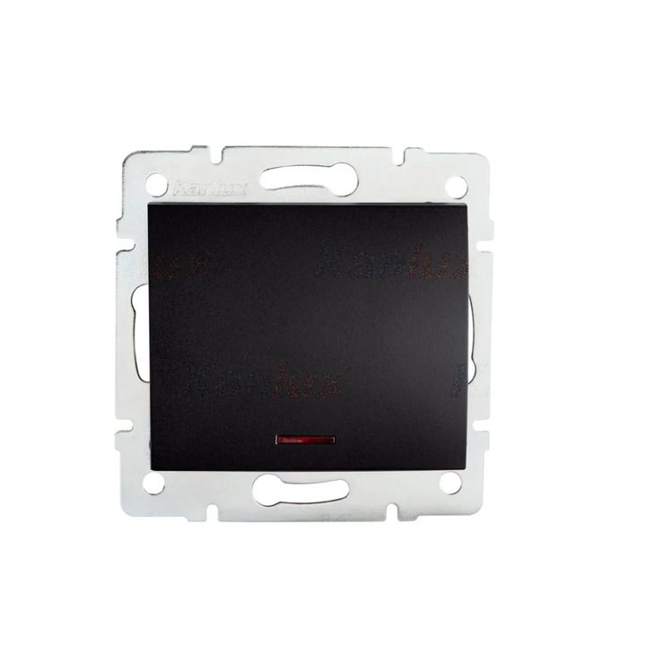 Intrerupator dzwonek cu LED KANLUX, negru mat, 60mm, IP20